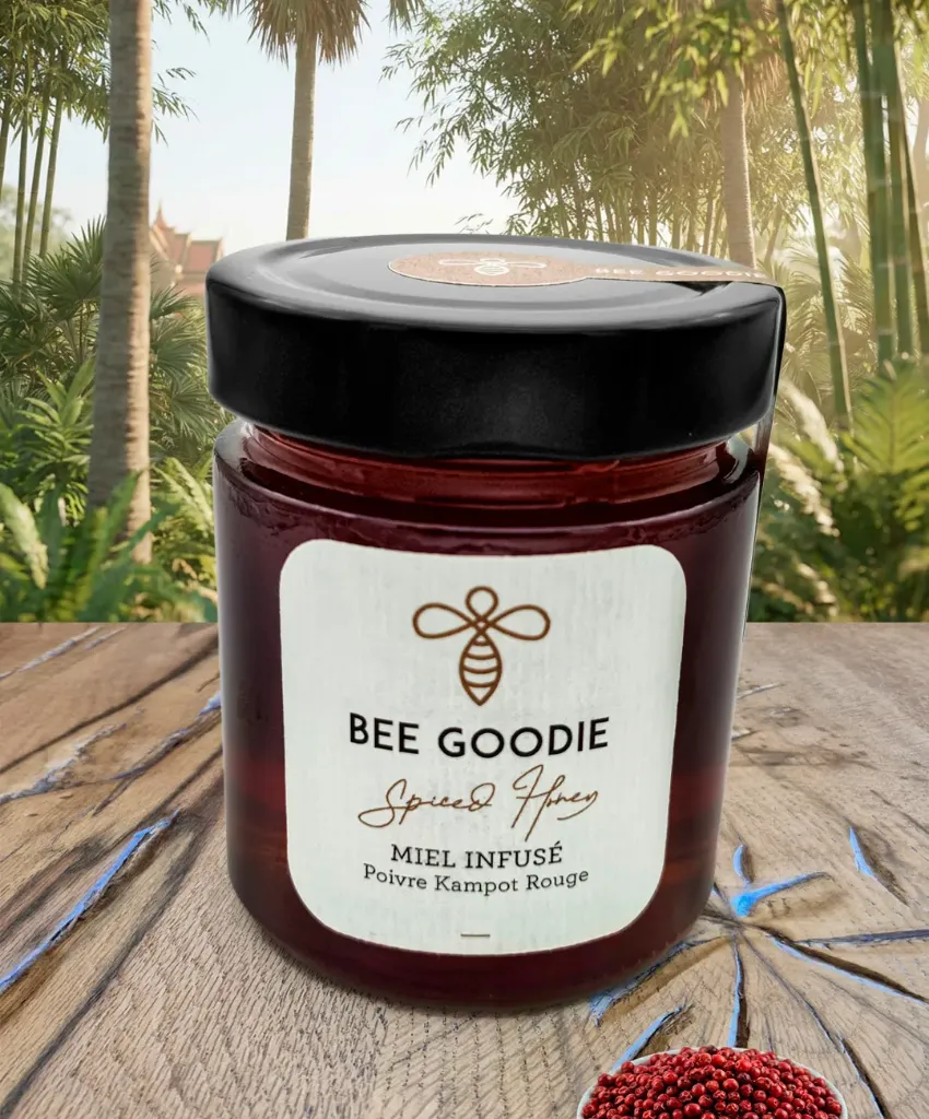 Miel Infusé Poivre Kampot Rouge, 250g